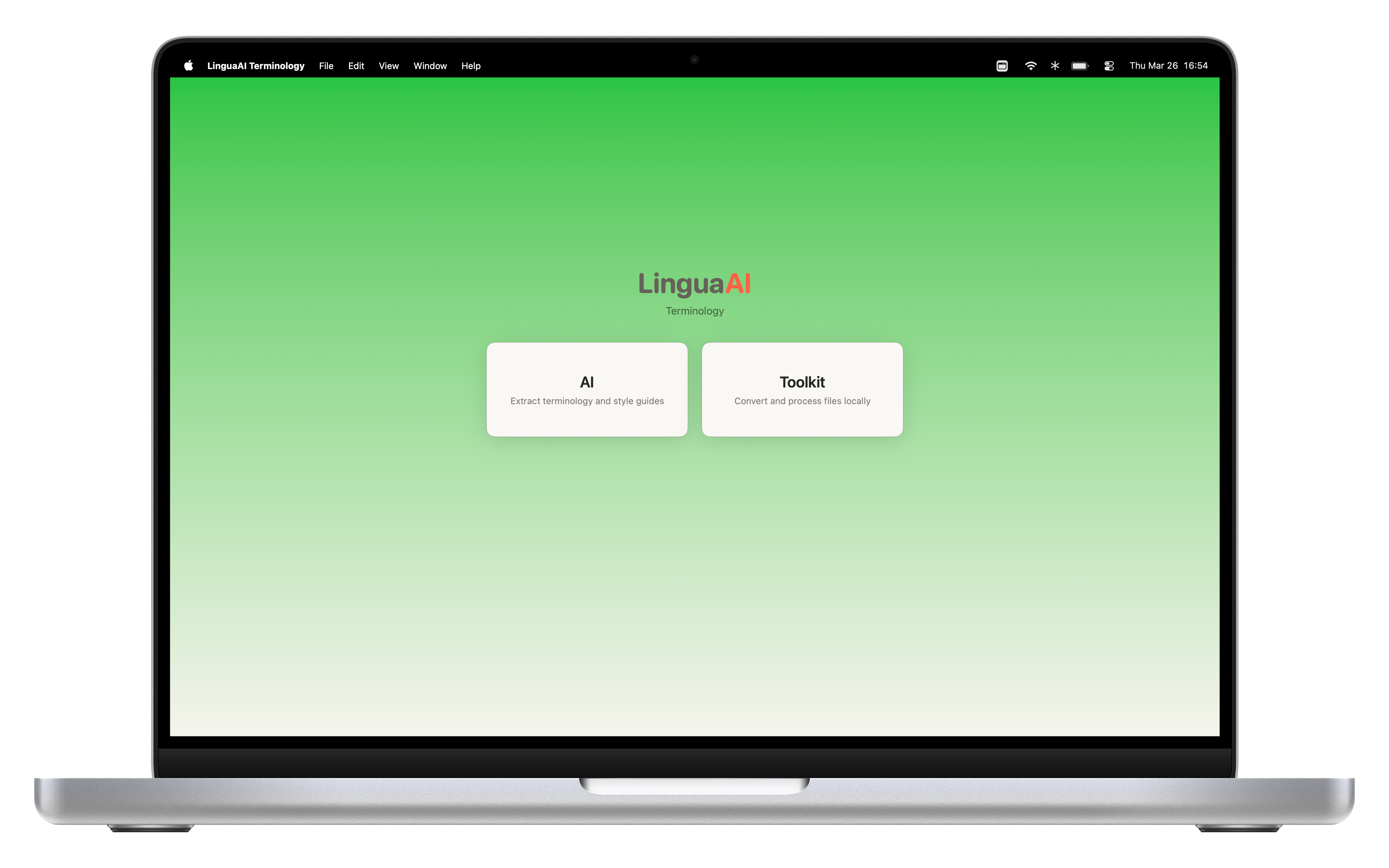 Terminology Home Screen
